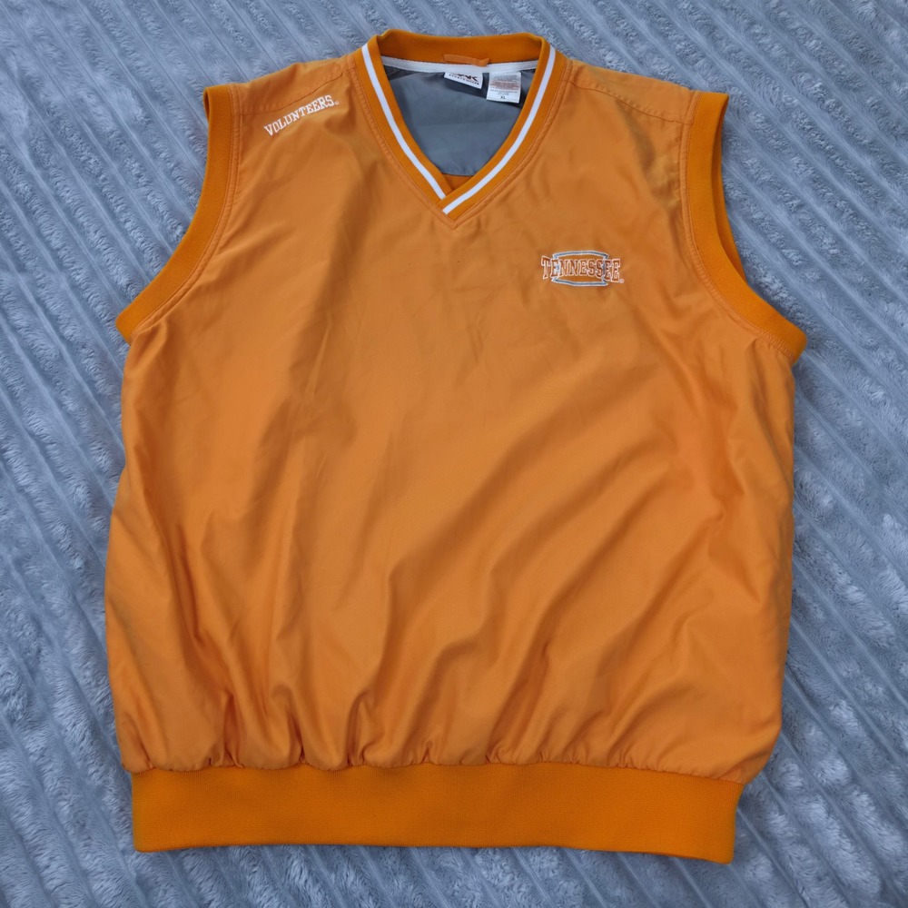 Red Oak Tennessee Volunteers Windbreaker Vest Orange Mens XL V-Neck Pullover
